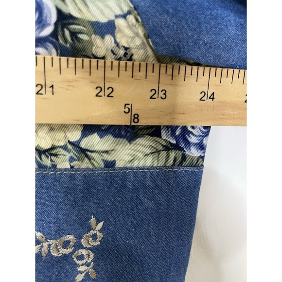 Koret City BluesWomen's  XL Denim Patchwork Embroidered Button Front Shirt - Picture 10 of 14